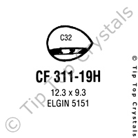 GS CF311-19H Watch Crystal