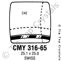 GS CMY316-65 Watch Crystal