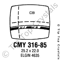 GS CMY316-85 Watch Crystal