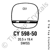 GS CY598-50 Watch Crystal