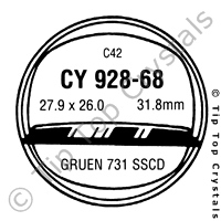 GS CY928-68 Watch Crystal
