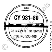 GS CY931-80 Watch Crystal