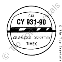GS CY931-90 Watch Crystal