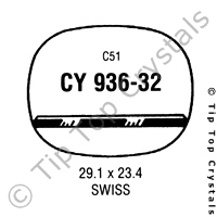 GS CY936-32 Watch Crystal