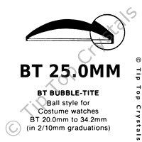 GS BT 25.0mm Watch Crystal