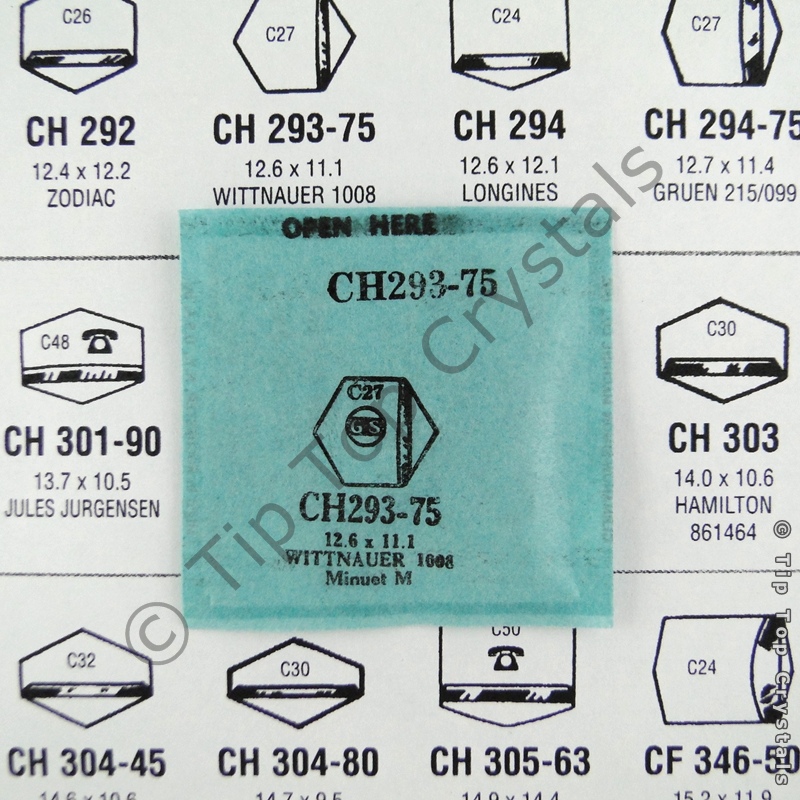 GS CH293-75 Watch Crystal - Click Image to Close