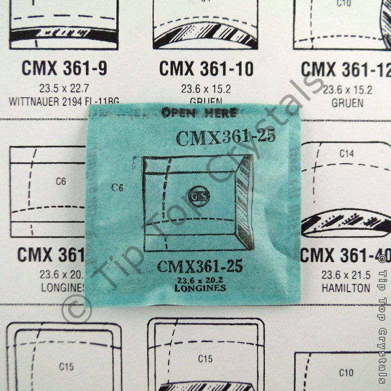 GS CMX361-25 Watch Crystal - Click Image to Close