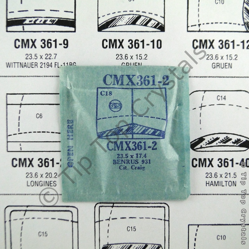GS CMX361-2 Watch Crystal - Click Image to Close