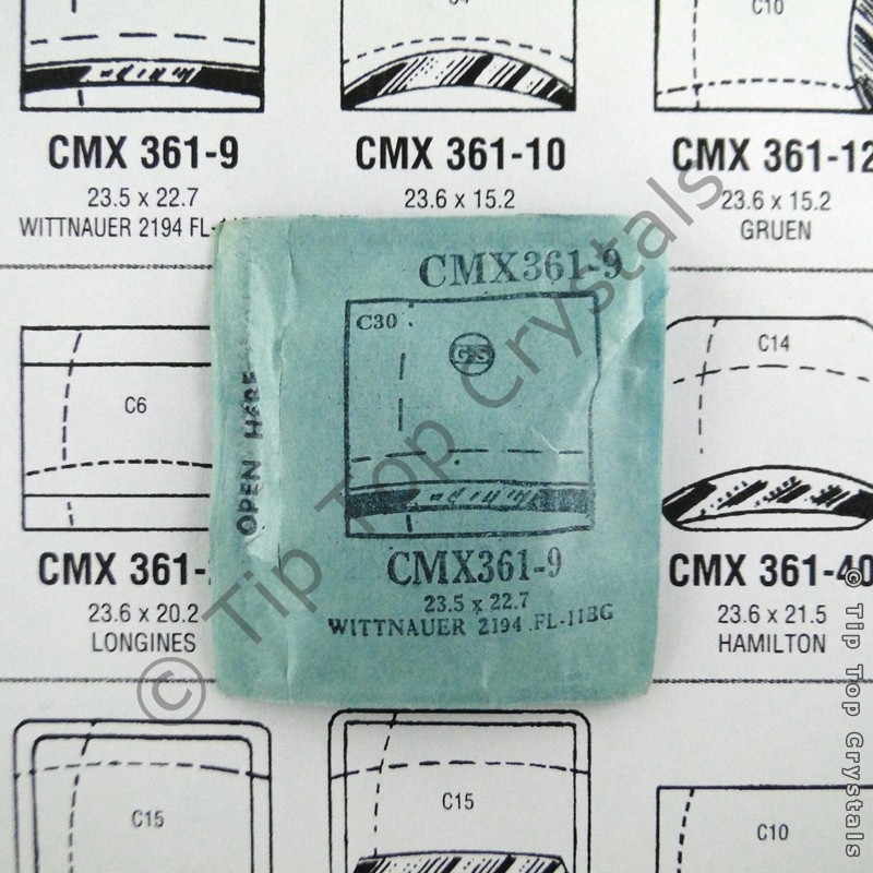 GS CMX361-9 Watch Crystal - Click Image to Close