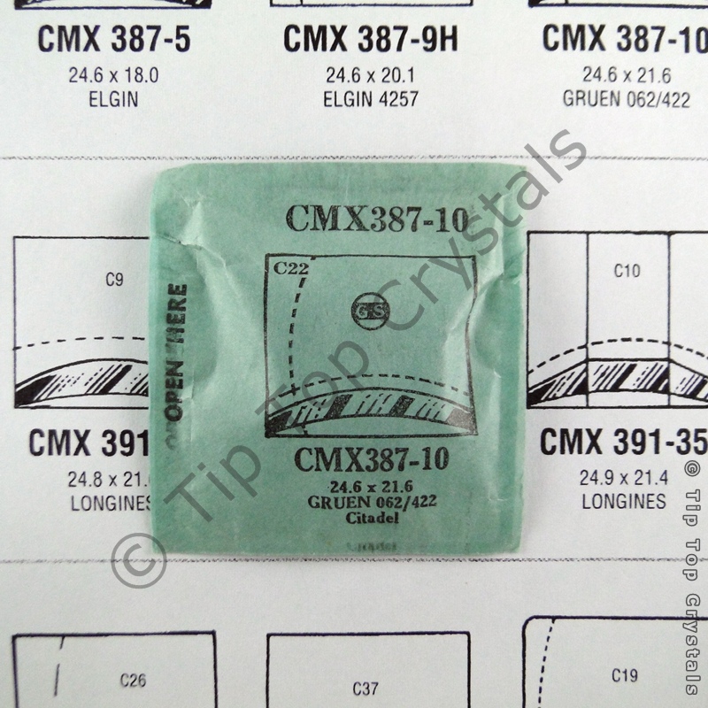 GS CMX387-10 Watch Crystal - Click Image to Close