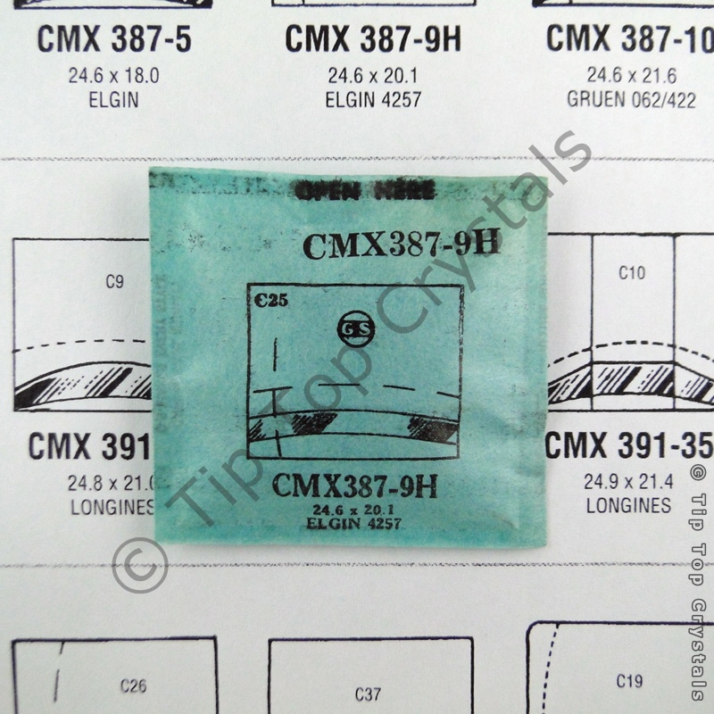 GS CMX387-9H Watch Crystal - Click Image to Close
