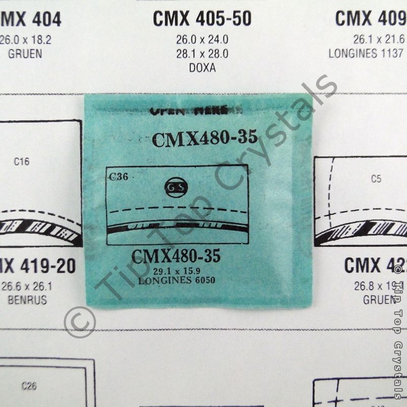 GS CMX480-35 Watch Crystal - Click Image to Close