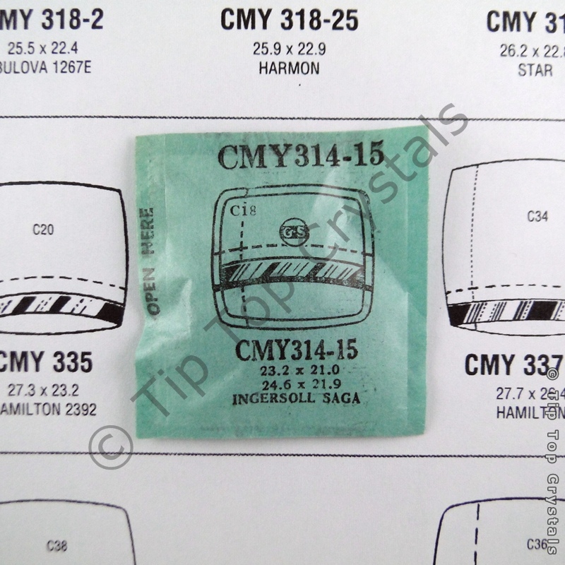 GS CMY314-15 Watch Crystal - Click Image to Close