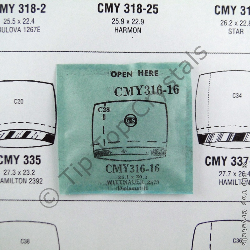 GS CMY316-16 Watch Crystal - Click Image to Close