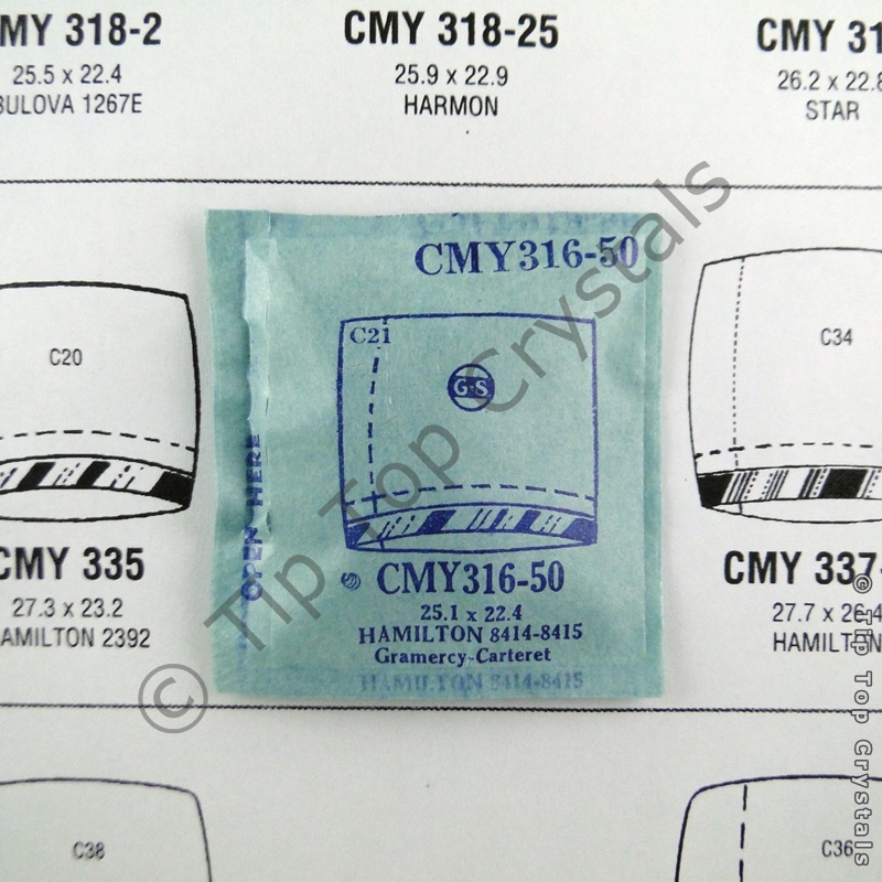GS CMY316-50 Watch Crystal - Click Image to Close