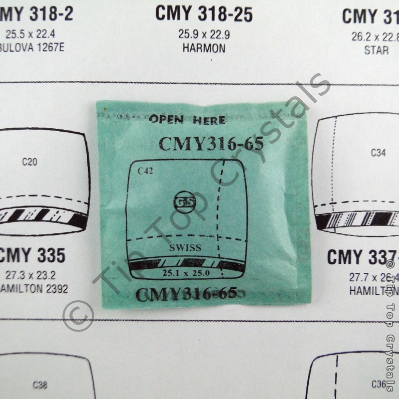 GS CMY316-65 Watch Crystal - Click Image to Close