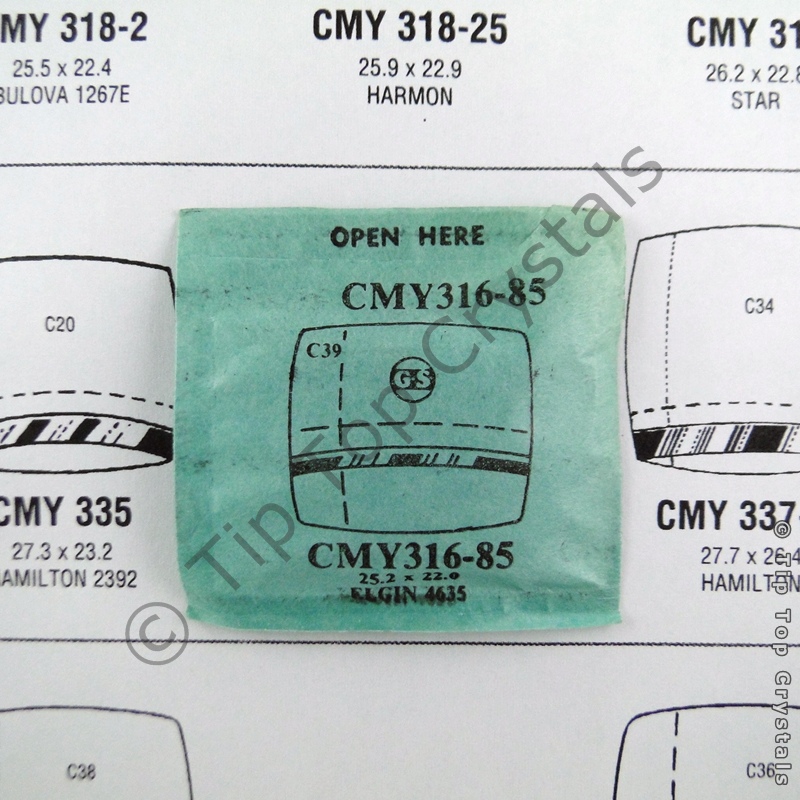 GS CMY316-85 Watch Crystal - Click Image to Close