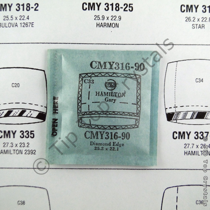 GS CMY316-90 Watch Crystal - Click Image to Close