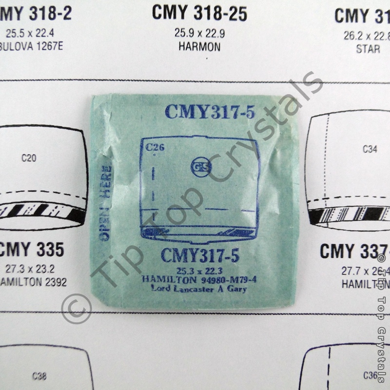 GS CMY317-5 Watch Crystal - Click Image to Close