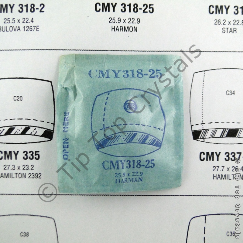 GS CMY318-25 Watch Crystal - Click Image to Close