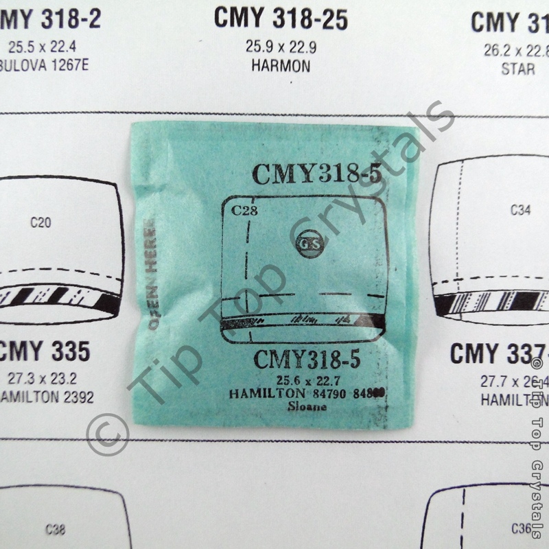 GS CMY318-5 Watch Crystal - Click Image to Close