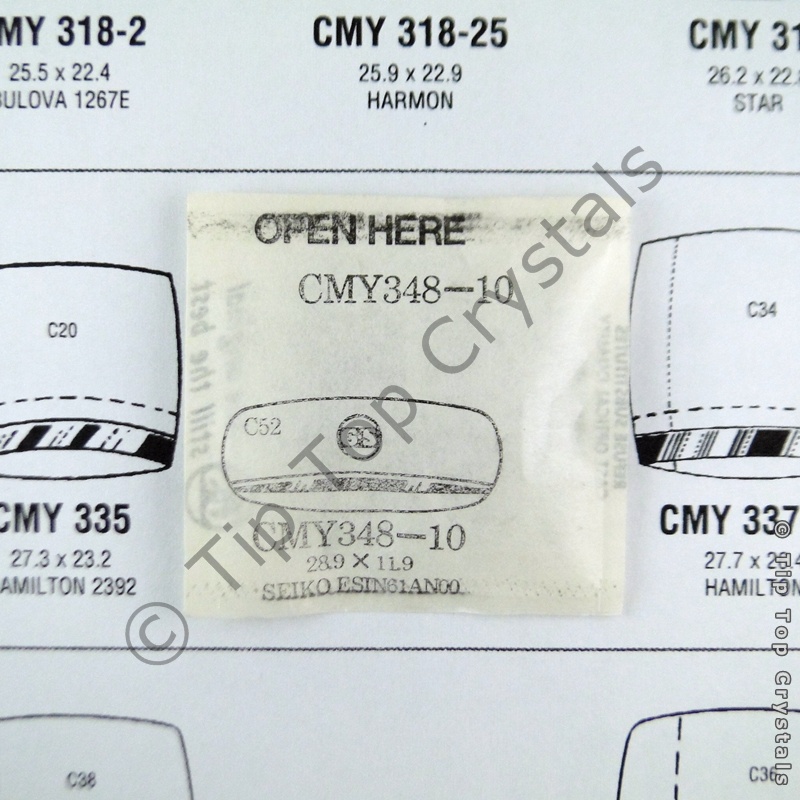 GS CMY348-10 Watch Crystal - Click Image to Close