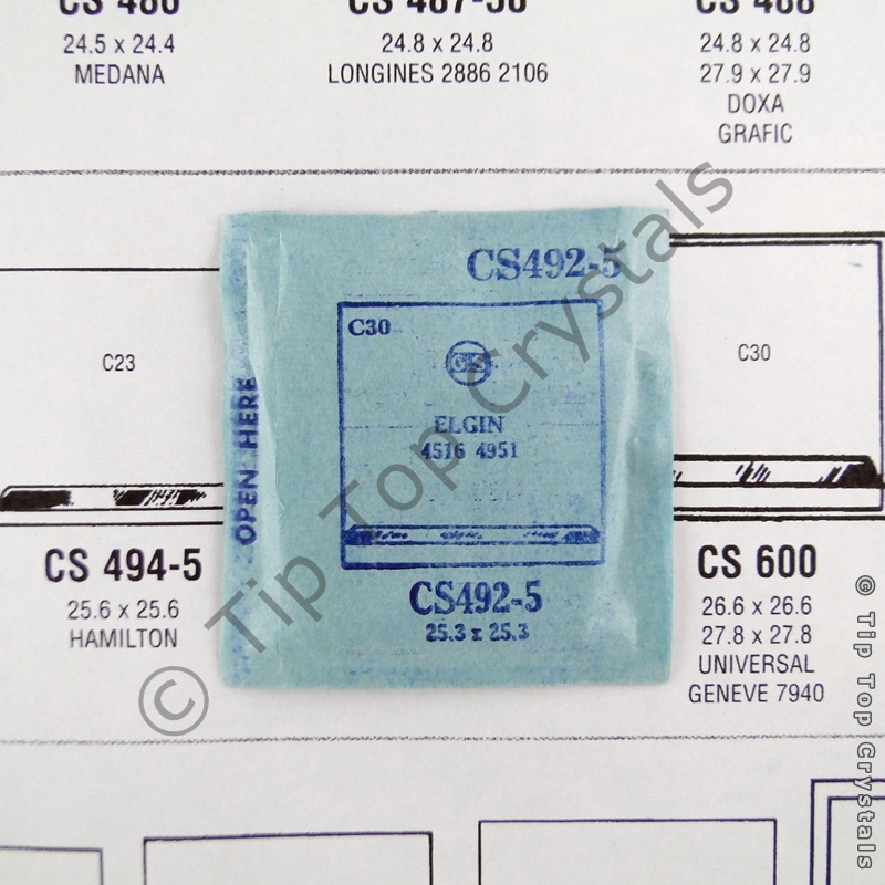 GS CS492-5 Watch Crystal - Click Image to Close