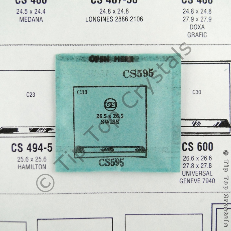 GS CS595 Watch Crystal - Click Image to Close