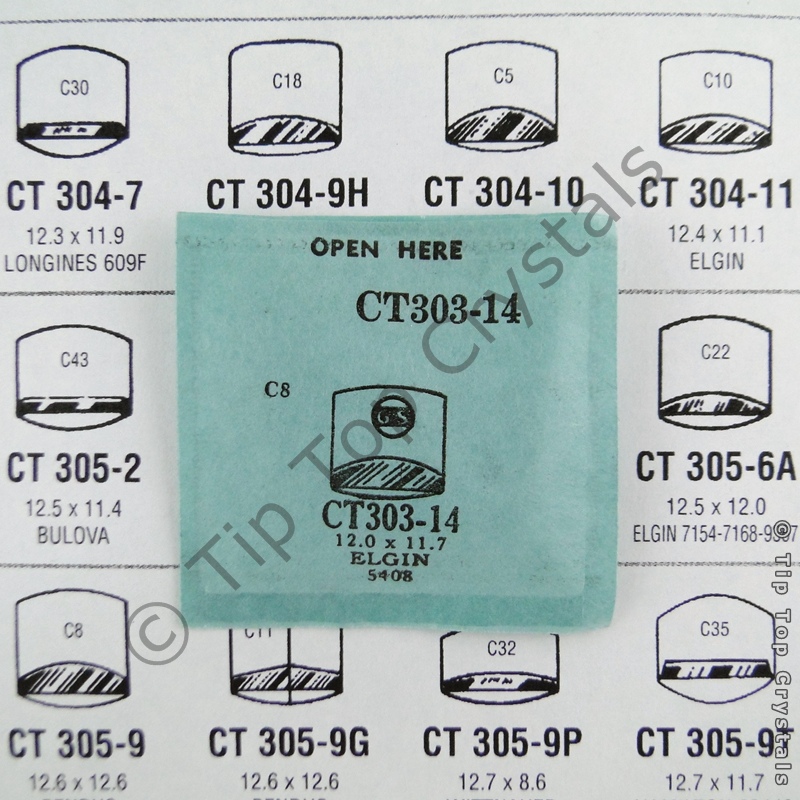 GS CT303-14 Watch Crystal - Click Image to Close