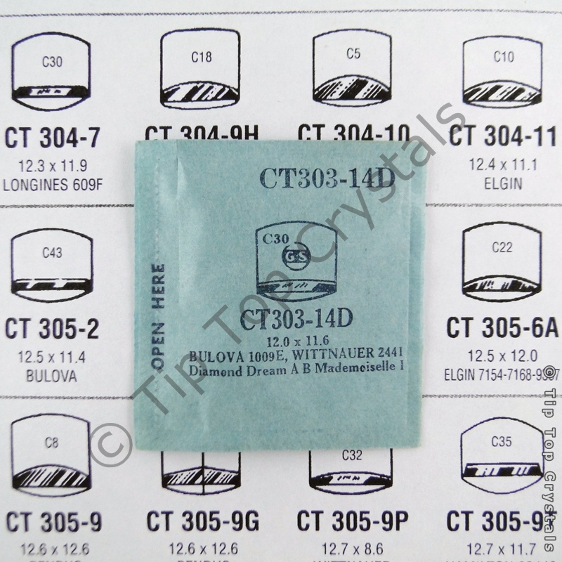 GS CT303-14D Watch Crystal - Click Image to Close