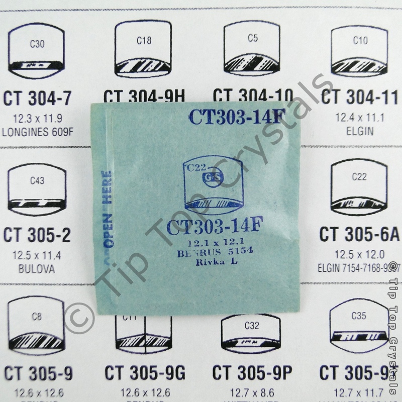 GS CT303-14F Watch Crystal - Click Image to Close