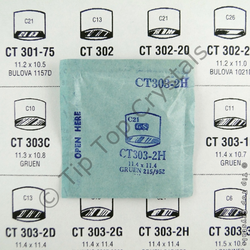 GS CT303-2H Watch Crystal - Click Image to Close