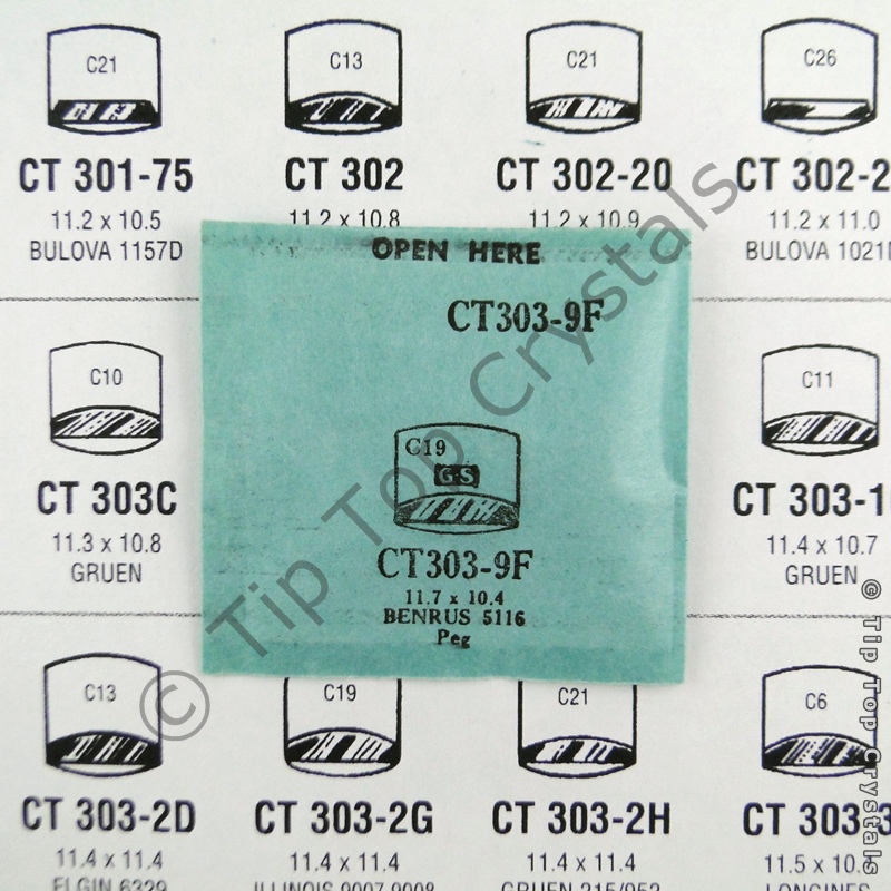 GS CT303-9F Watch Crystal - Click Image to Close