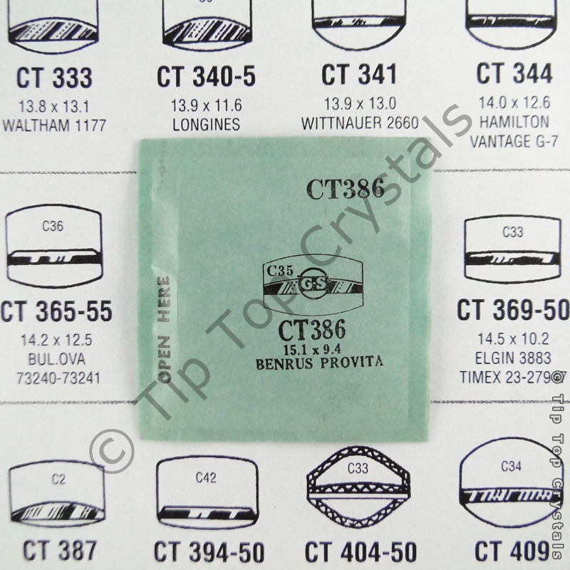 GS CT386 Watch Crystal - Click Image to Close