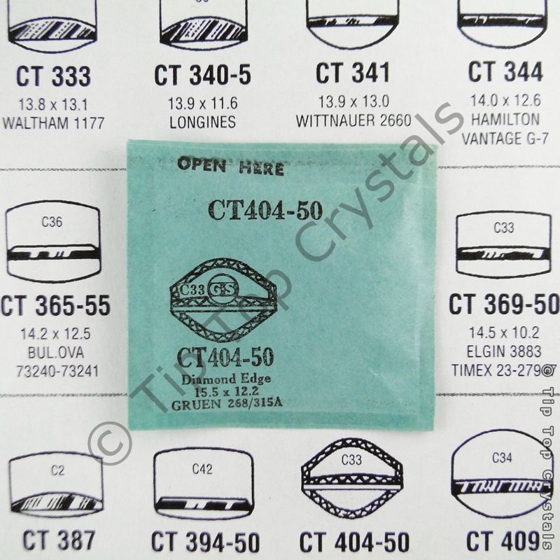 GS CT404-50 Watch Crystal - Click Image to Close