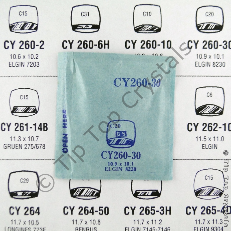 GS CY260-30 Watch Crystal - Click Image to Close