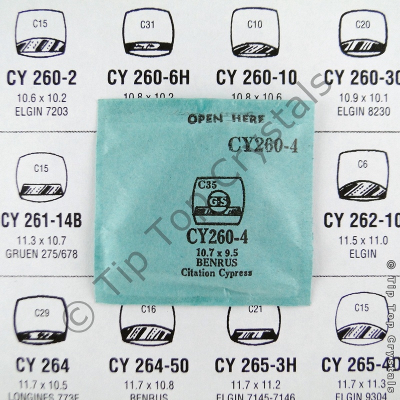 GS CY260-4 Watch Crystal - Click Image to Close