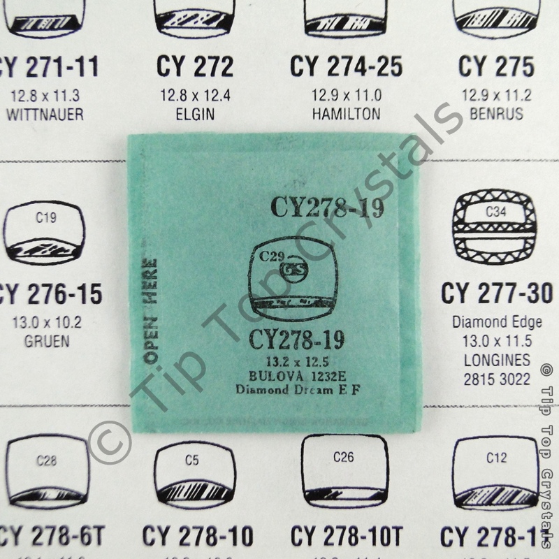GS CY278-19 Watch Crystal - Click Image to Close
