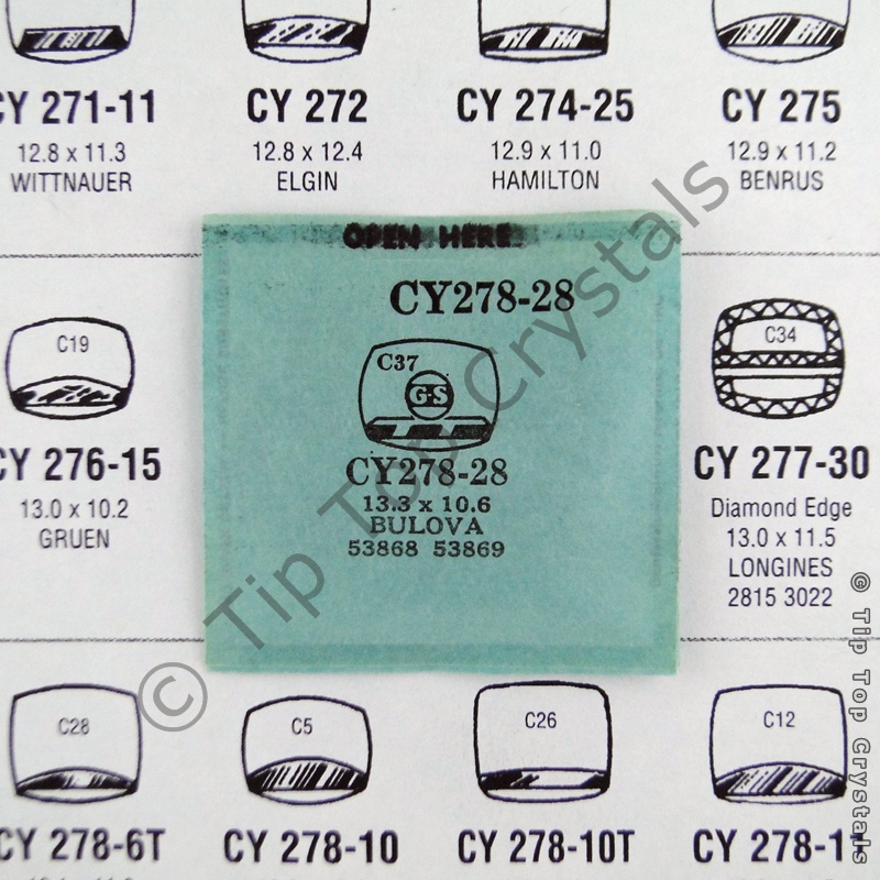 GS CY278-28 Watch Crystal - Click Image to Close