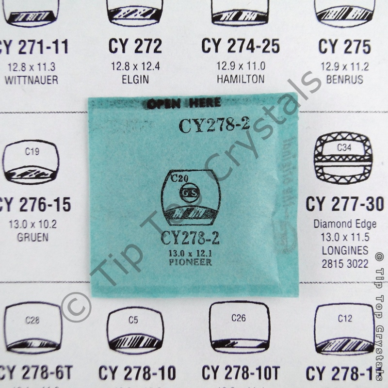 GS CY278-2 Watch Crystal - Click Image to Close