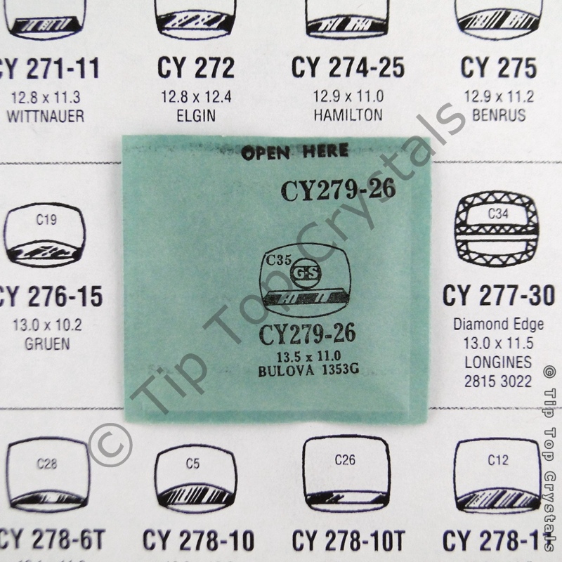 GS CY279-26 Watch Crystal - Click Image to Close