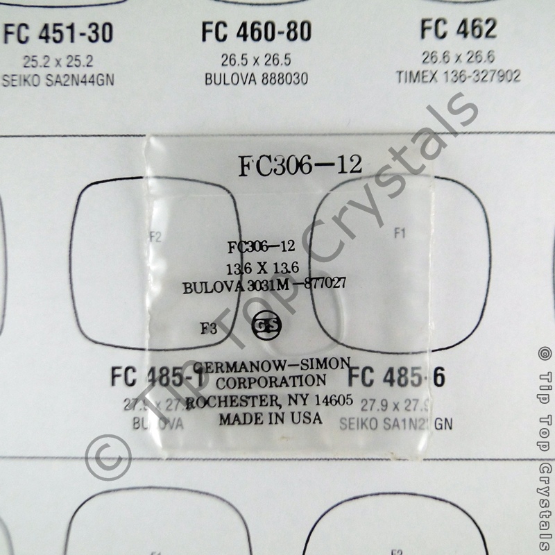 GS-FC306-12 Watch Crystal (Plastic, Flat) - Click Image to Close