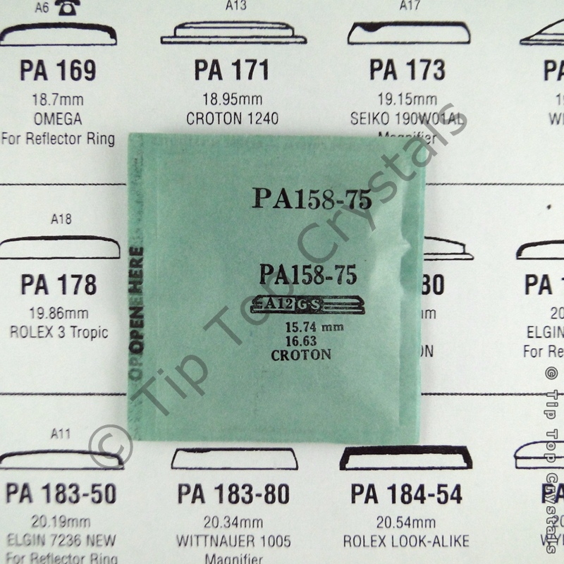 GS PA158-75 Watch Crystal - Click Image to Close