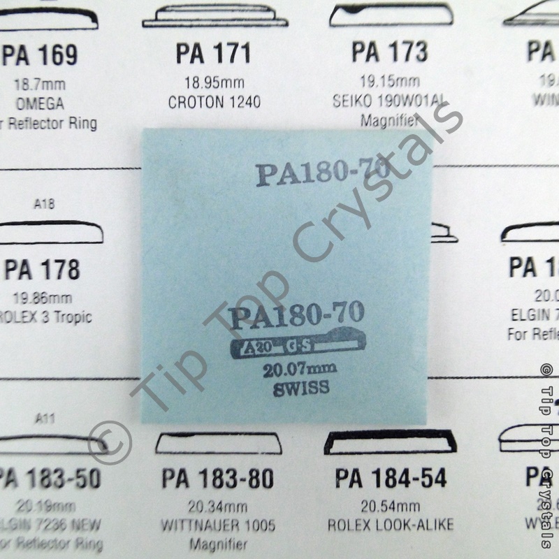 GS PA180-70 Watch Crystal - Click Image to Close