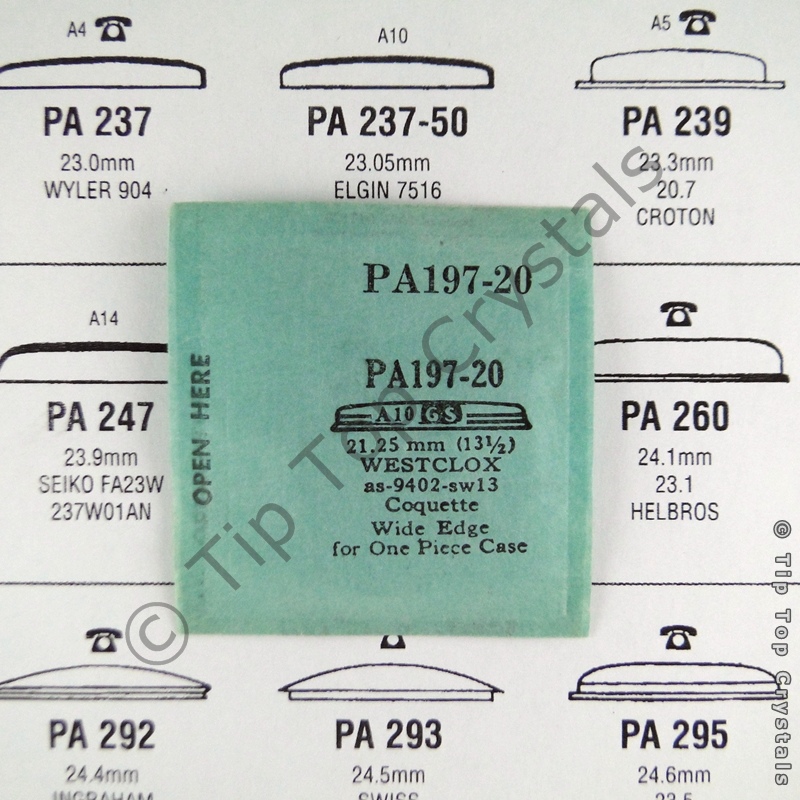 GS PA197-20 Watch Crystal - Click Image to Close