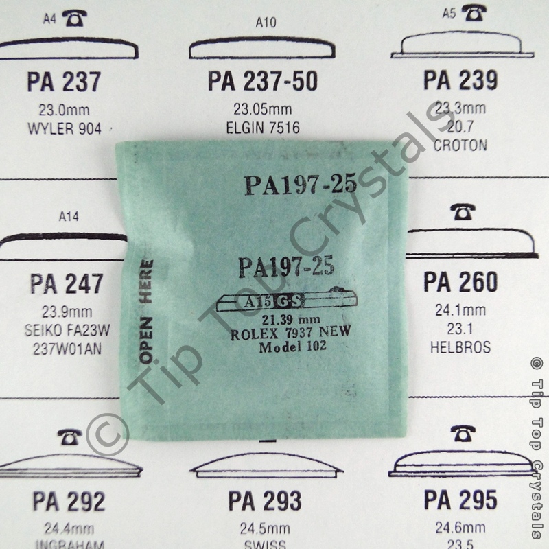 GS PA197-25 Watch Crystal - Click Image to Close