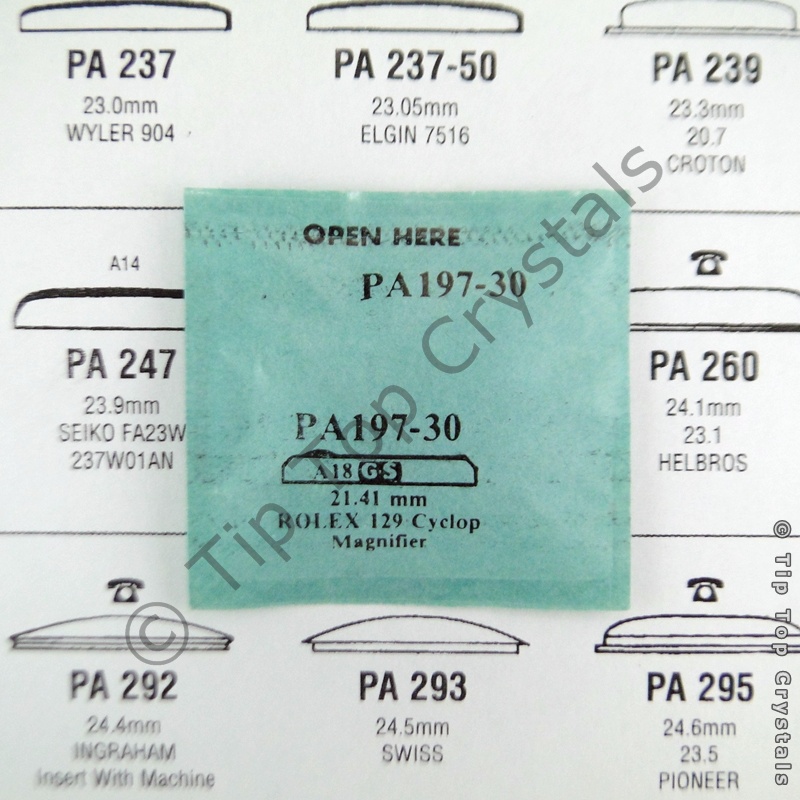 GS PA197-30 Watch Crystal - Click Image to Close