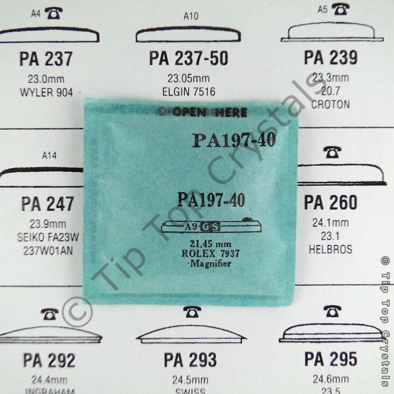 GS PA197-40 Watch Crystal - Click Image to Close
