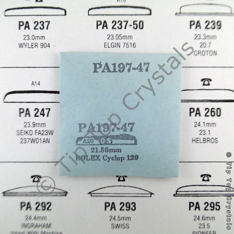 GS PA197-47 Watch Crystal - Click Image to Close