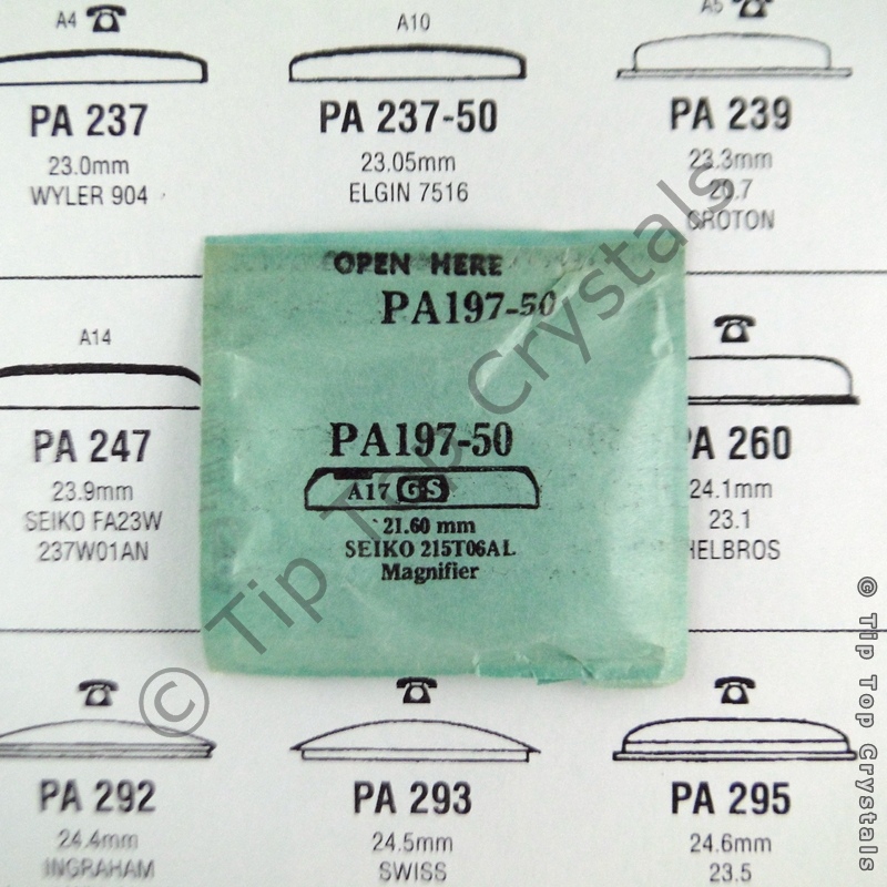 GS PA197-50 Watch Crystal - Click Image to Close